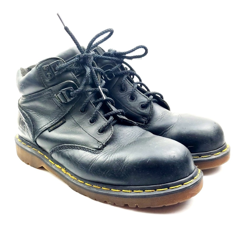 Dr. Martens steel toe industrial black work boots